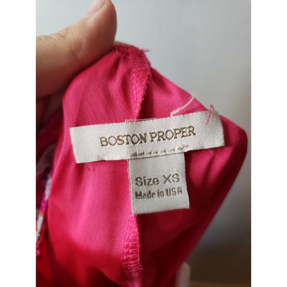 Boston Proper Womens XS Mini Dress Halter Pink Leopard Chiffon Beaded Sequin Y2K - Picture 5 of 5